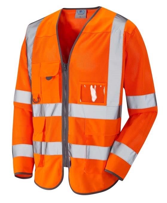 LEO WORKWEAR BURRINGTON ISO 20471 Cl 3 Coolviz Superior Sleeved Waistcoat